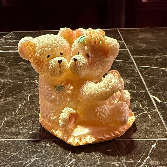 Other - Teddy bears on a heart with flowers and a heart shaped crystal
